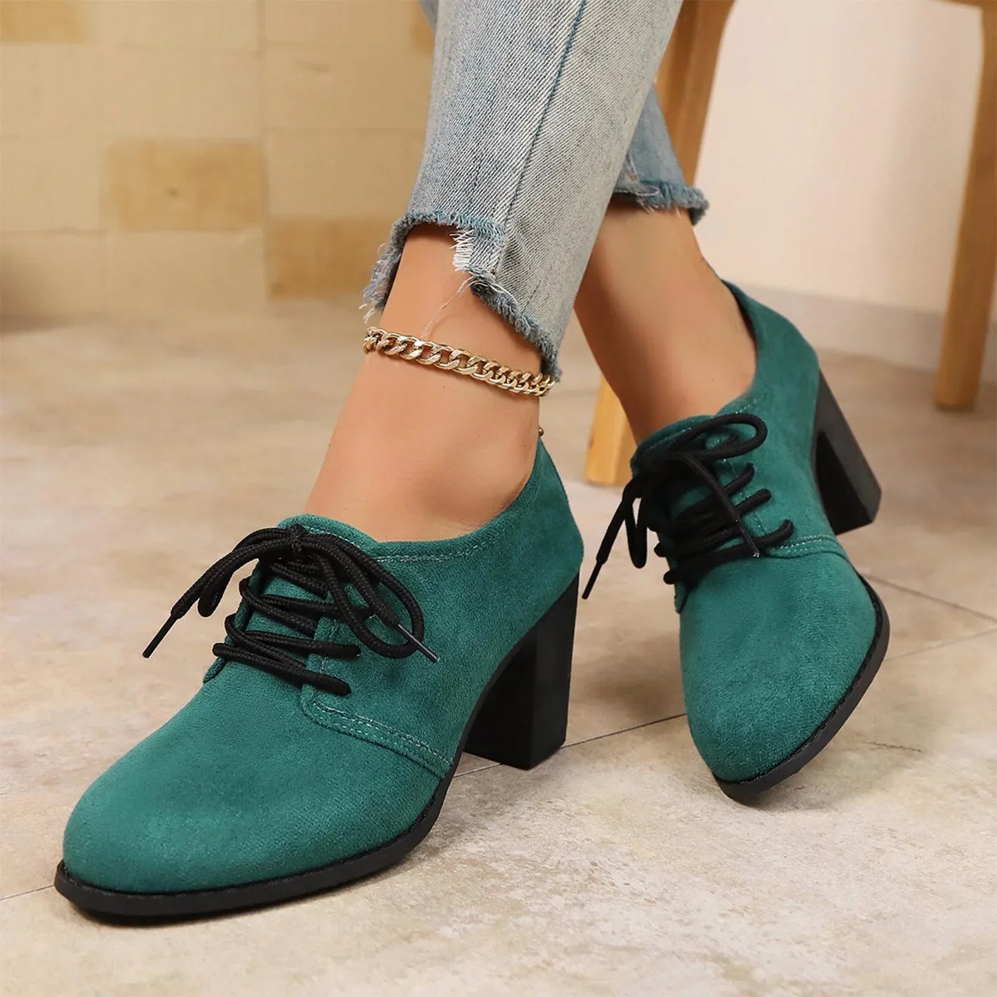 Rosa Elegance Snörskor